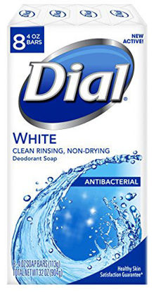 Picture of Dial Antibacterial Deodorant Soap, White, 4 Ounce (Pack of 8) Bars