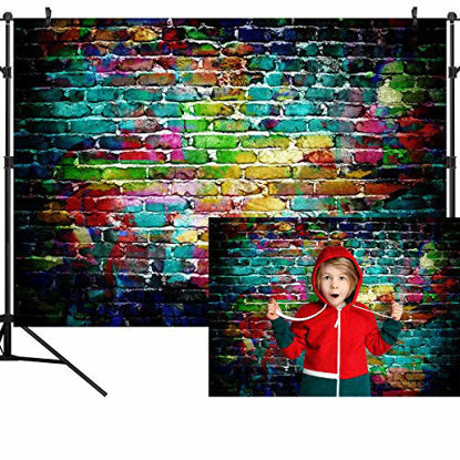 Picture of OUYIDA 7X5FT Colorful Brick Wall Pictorial Cloth Photography Background Computer-Printed Vinyl Backdrop TG02