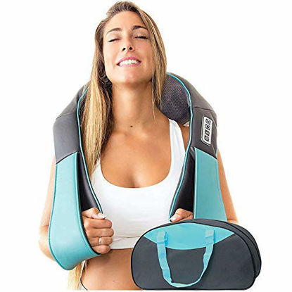 Picture of Shiatsu Back shoulder & Neck Massager With Heat - Deep Tissue 3D Kneading Pillow Massager for Neck, Back, Shoulders, Foot, Legs - Electric Full Body Massage - for Home & Car