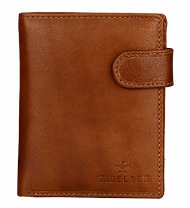 Picture of Finelaer Men's Compact Brown Leather Billfold RFID Wallet