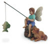 Picture of "Gone Fishin'" Miniature Fairy Garden Boy Fishing w/ Dog Figurine