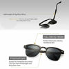 Picture of SUNGAIT Classic Half Frame Retro Sunglasses with Polarized Lens (Black Frame Gray Lens)