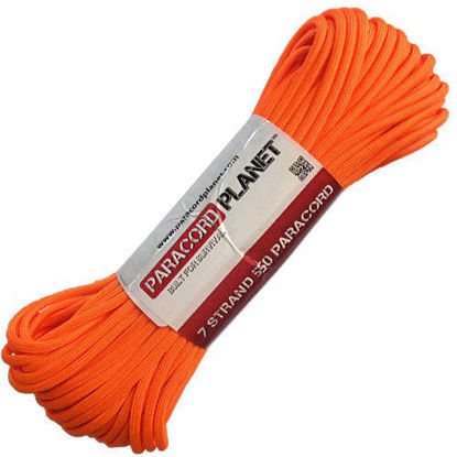 Picture of PARACORD PLANET Mil-Spec Commercial Grade 550lb Type III Nylon Paracord (Orange, 100 feet)