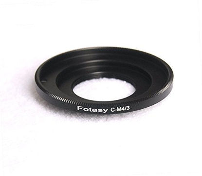 Picture of Fotasy 16mm Cine Lens to M43 Adapter, C Mount to MFT Converter, fits Olympus E-PL8 E-PL9 E-M1 E-M5 E-M10 I II III E-PM2 E-PM1 Pen-F E-M1X/ Panasonic G7 G9 GF8 GH5 GX7 GX8 GX9 GX85 GX80 GX850 G90 G91