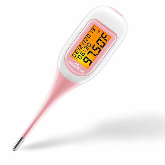 Picture of Easy@Home Smart Basal Thermometer, Large Screen and Backlit, FSA Eligible, Period Tracker with Premom(iOS & Android) - Auto BBT Sync, Charting, Coverline & Accurate Fertility Prediction #EBT-300