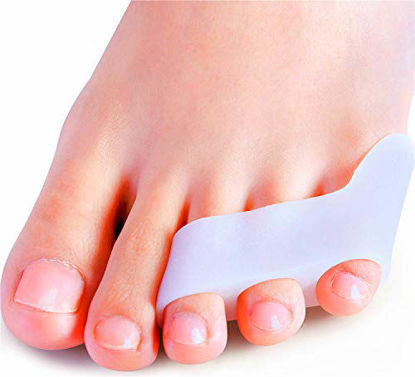Picture of Povihome 10 Pack Pinky Toe Separator and Protectors, Triple Gel Toe Separators for Overlapping Toe, Curled Pinky Toes Separate and Protect