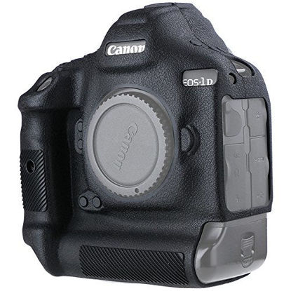 Picture of Canon EOS 1DX II Camera Housing Case, Professional Silicion Rubber Camera Case Cover Detachable Protective for Canon 1DX II (Black)