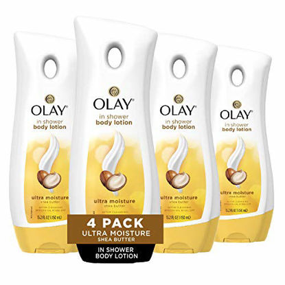 Picture of Olay Ultra Moisture Shea Butter In-Shower Body Lotion, Improves Dry Skin Hydration in 5 Days, 15.2 Fl Oz (Pack of 4)