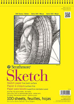 Picture of Strathmore 350-9 300 Series Sketch Pad, 9x12, White, 100 Sheets