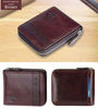 Picture of Wallet for Men Leather Zipper Bifold Wallet RFID Blocking Credit Card Holder with Gift Box Brown
