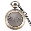 Picture of SwitchMe Retro Quartz Pocket Watch Japan Movement with Belt Clip Chain for Grandpa Bronze