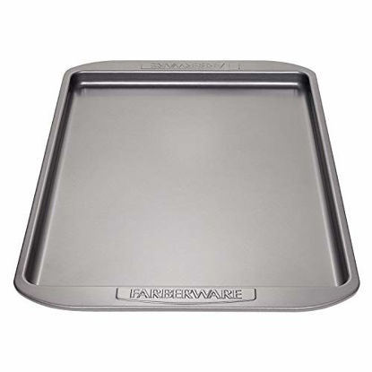 Farberware Bakeware Nonstick Roaster with Flat Rack, 11-inch x 15-Inch, Gray