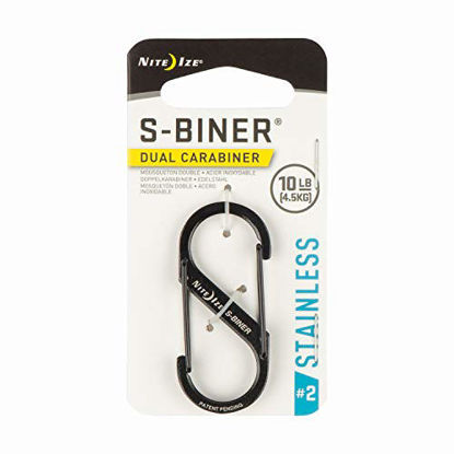 Picture of Nite Ize Size-2 S-Biner Dual Carabiner, Stainless-Steel, Black