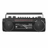 Picture of Riptunes Cassette Boombox, Retro Blueooth Boombox, Cassette Player and Recorder, AM/FM/SW-1-SW2 Radio-4-Band Radio, USB, SD, and Aux in, Black