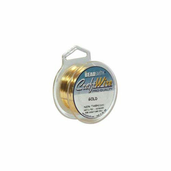 Picture of Beadsmith Craft Wire 24 Gauge Gold Color Round Wire 10 Yards