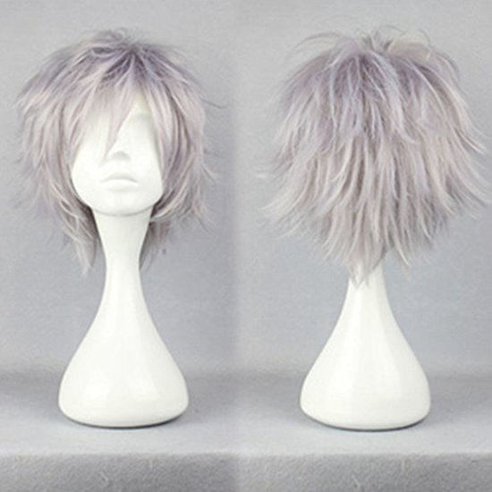 Men Anime Costume Short Blue straight cosplay party wig hair Cosplay wig  Decor