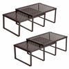 Picture of SONGMICS Cabinet Shelf Organizer, Stackable, Expandable, Set of 4 Metal Kitchen Counter Shelves, Brown UKCS06BR