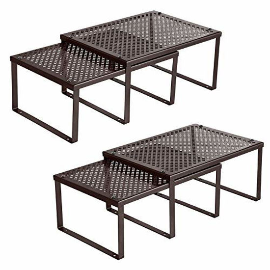 GetUSCart SONGMICS Shelf Organizer, Stackable, Expandable, Set