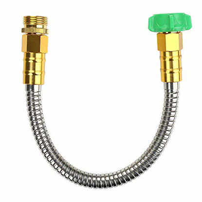 Picture of BEAULIFE 304 Stainless Steel Metal Short Water Garden Hose 1 Foot Flexible Drain Hose