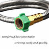 Picture of BEAULIFE 304 Stainless Steel Metal Short Water Garden Hose 1 Foot Flexible Drain Hose