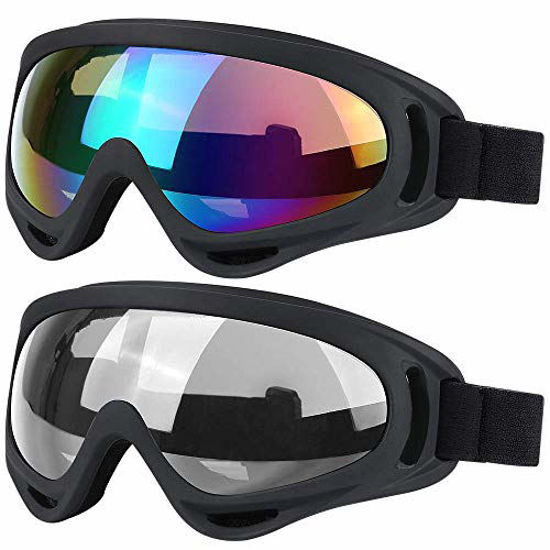 Boys & Girls Youth 2-Pack Snowboard Goggles for Kids Men & Women Snow Goggles Glasses with UV 400 Protection Wind Resistance Anti-Glare Lenses & Dust-proof Insulation for Ski Equipment Ski Goggles