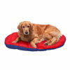 Picture of Furhaven Pet Dog Bed - Trail Pup Packable Outdoor Travel Pet Camping Pillow Bed Stuff Sack with Bag for Dogs and Cats, Flame Red and True Blue, Large