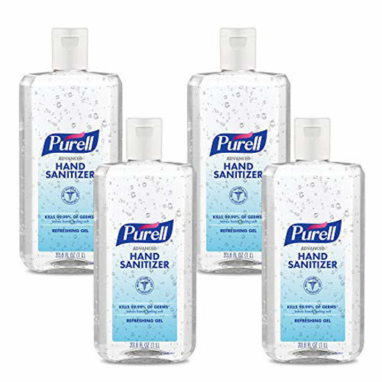 Picture of PURELL Advanced Hand Sanitizer Refreshing Gel, Clean Scent, 1 Liter Flip Cap Bottle (Pack of 4) - 9683-04