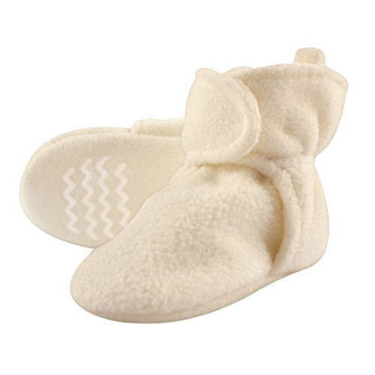 Picture of Hudson Baby Unisex Cozy Fleece Booties, Cream, 0-6 Months