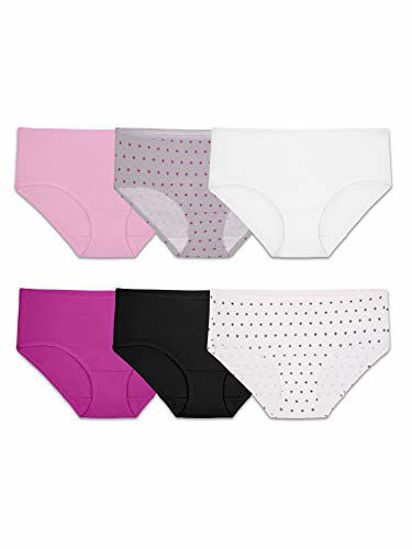 GetUSCart- Fruit of the Loom Women's Underwear Cotton Stretch Panties  (Regular & Plus Sizes), Hipster - 6 Pack - Assorted Color, 5