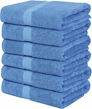 Picture of Utopia Towels Medium Cotton Towels, Electric Blue, 24 x 48 Inches Towels for Pool, Spa, and Gym Lightweight and Highly Absorbent Quick Drying Towels, (Pack of 6)