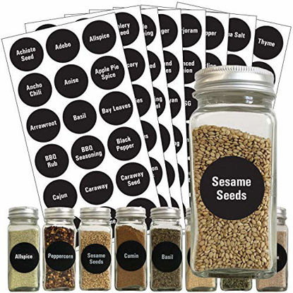 113 Alphabetized Spice Label System: 96 Spice Names + 17 Blank Labels by Talented Kitchen. Clear PVC Sticker and Black Lettering. Preprinted Spice