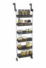 Picture of Smart Design Over The Door Pantry Organizer Rack w/ 6 Baskets - Steel & Resin Construction w/ Hooks - Hanging - Cans, Spice, Storage, Closet - Kitchen (18.5 x 63.2 Inch) [Black]
