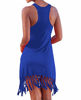 Picture of pinziko Women's Summer Beach Dress Bikini Cover Up Casual Vacation Tassel Short Dresses Blue
