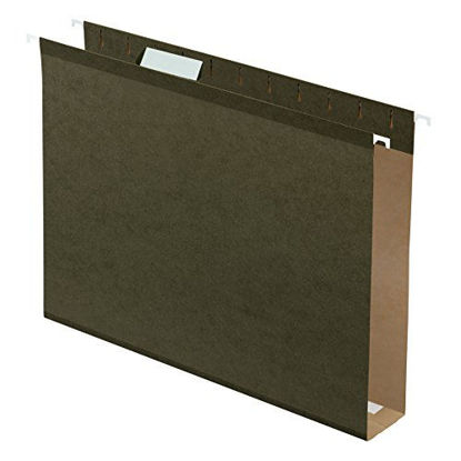 Picture of Pendaflex Extra Capacity Reinforced Hanging File Folders, 2", Letter Size, Standard green, 1/5 Cut, 25/BX (04152X2)
