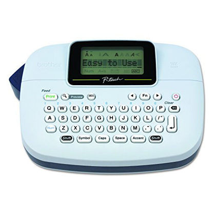 Picture of Brother P-Touch, PTM95, Handy Label Maker, 9 Type Styles, 8 Deco Mode Patterns, Navy Blue, Blue Gray