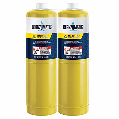 Picture of (2) 14.1 oz Bernzomatic Pre-Filled MAP-Pro Gas Torch Style Cylinder - Pack of 2