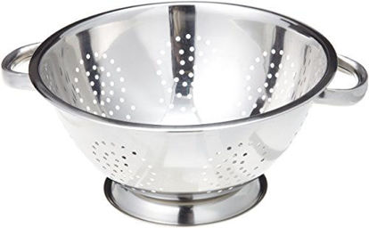 Picture of ExcelSteel Heavy Duty Handles and Self-draining Solid Ring Base Stainless Steel Colander, 5 Qt