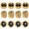 Picture of FengJIN HZFJ 12PCS Solid Brass Refill 1lb Propane Tank Cap for Outdoor Camping Stove Cooking, Propane Cap to Prevent Gas Leaking, Propane Bottle Cap with Brass Construction