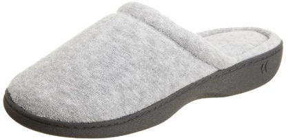 Picture of isotoner Women's Terry Slip On Clog Slipper with Memory Foam for Indoor/Outdoor Comfort, Heather Grey Rounded, 8.5-9
