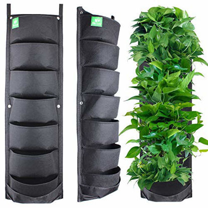 Picture of Meiwo New Upgraded Deeper and Bigger 7 Pocket Hanging Vertical Garden Wall Planter for Yard Garden Home Decoration