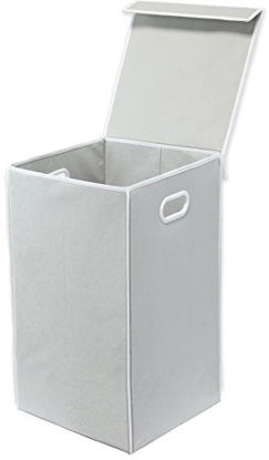Picture of Simple Houseware Foldable Laundry Hamper Basket with Lid, Grey