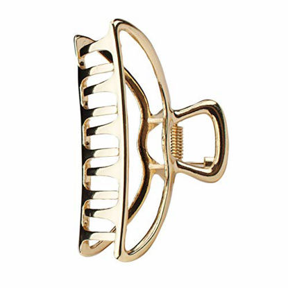 Picture of Kitsch Hair Clips, Metal Hair Claw Clips, Hair Accessories for Women, Large Hair Clip, 3 Inches Wide (Open Shape Claw Clip, Gold)