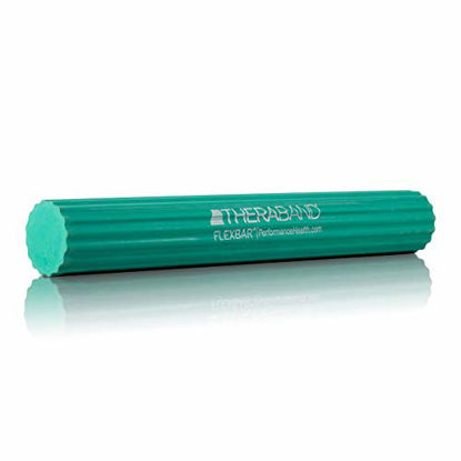 Picture of TheraBand - 13090 FlexBar, Tennis Elbow Therapy Bar, Relieve Tendonitis Pain & Improve Grip Strength, Resistance Bar for Golfers Elbow & Tendinitis, Green, Medium, Intermediate