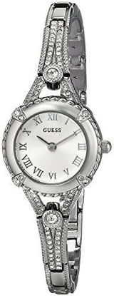 Picture of GUESS Petite Silver-Tone Crystal Bracelet Watch with Self-Adjustable Links. Color: Silver-Tone (Model: U0135L1)