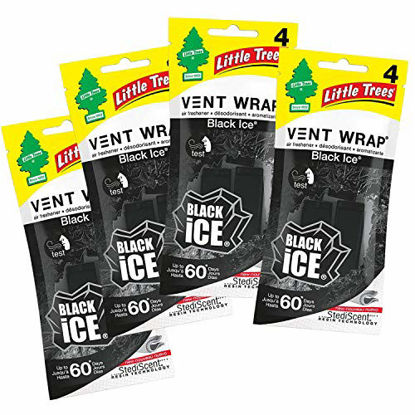 Picture of Little Trees Vent Wrap Air Freshener 4-Packs Car Air Freshner (Black Ice)