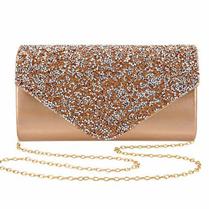 Picture of Naimo Flap Dazzling Rhinestone Clutch Bag Evening Bag Purse With Detachable Chain For Wedding and Party