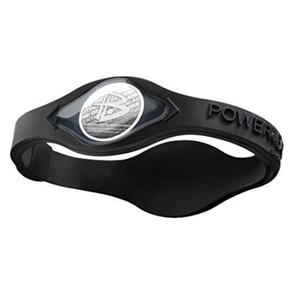 Picture of Power Balance Silicone Wristband: Black with Black Writing Medium