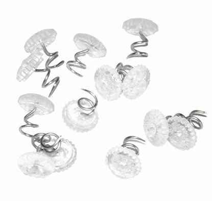 Picture of Attmu 50 Pcs Clear Heads Twist Pins for Upholstery, Slipcovers and Bedskirts, 0.5 Inches Bedskirt Pins (50 Pcs)