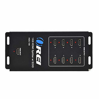 Picture of Orei 1x8 8 Ports HDMI Powered Splitter by OREI for Full HD 1080P 4K @ 30Hz & 3D Support (One Input To Eight Outputs), Model Number: HDS-108
