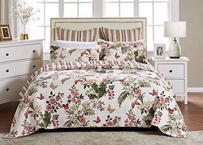 Picture of Greenland Home Butterflies Quilt Set, King, Multi